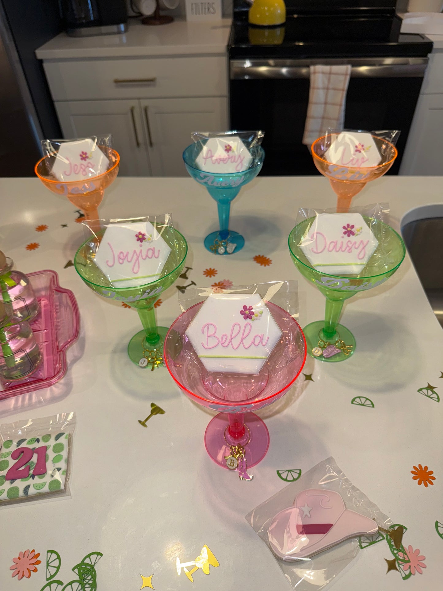 Margarita Glasses with Names