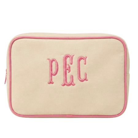 Embroidered Initial Makeup Bag